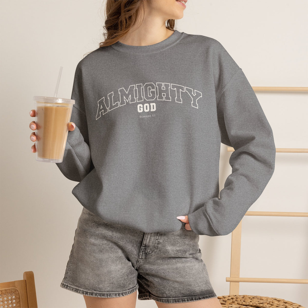 Almighty God Crewneck Sweatshirt — Minimal Faith Pullover