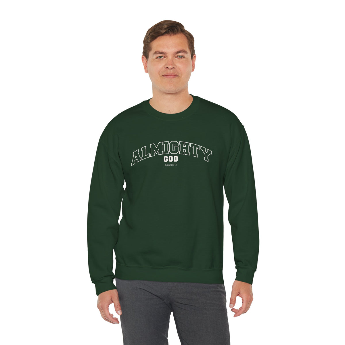 Almighty God Crewneck Sweatshirt — Minimal Faith Pullover