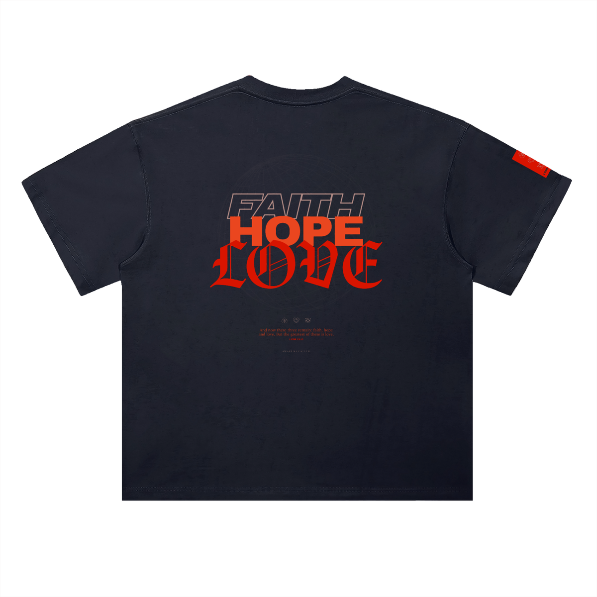 FAITH + HOPE + LOVE Heavyweight Drop Shoulder Cotton T-Shirt