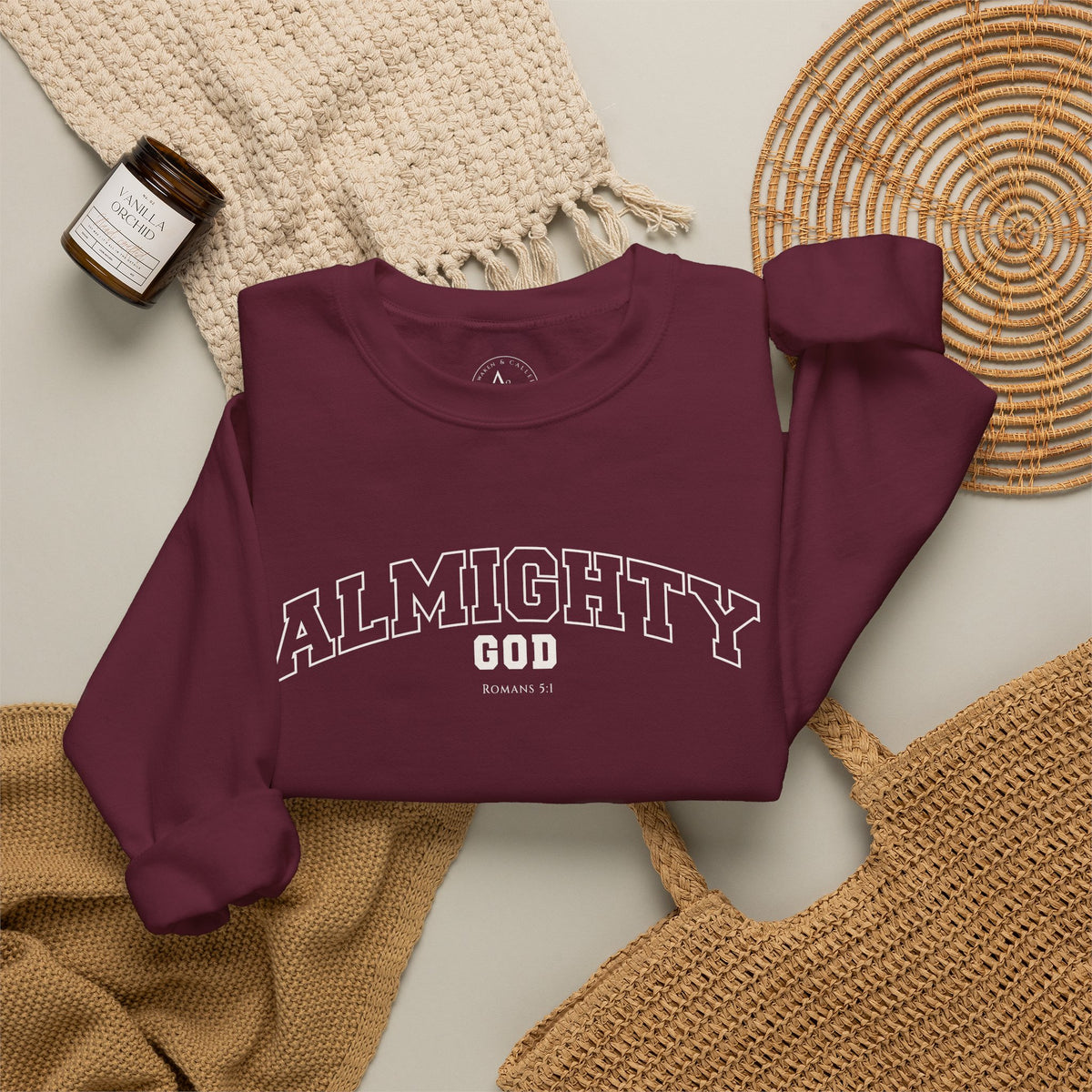 Almighty God Crewneck Sweatshirt — Minimal Faith Pullover