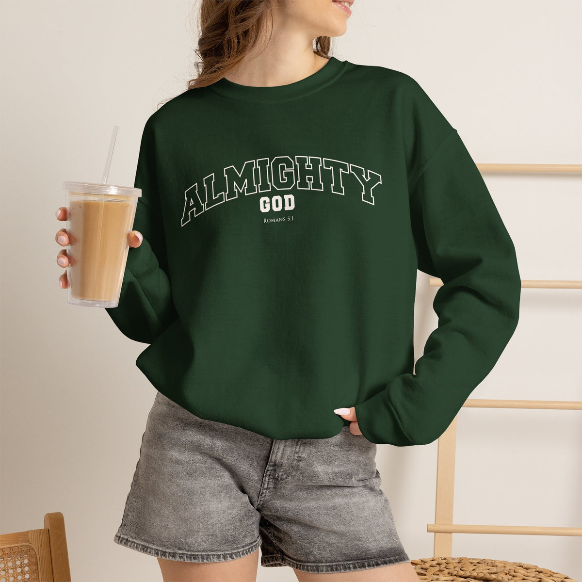 Almighty God Crewneck Sweatshirt — Minimal Faith Pullover