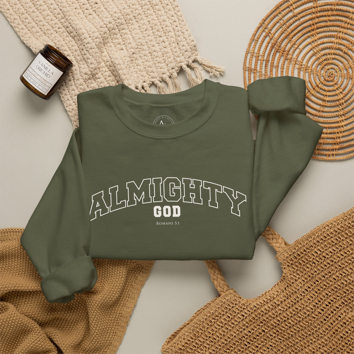 Almighty God Crewneck Sweatshirt — Minimal Faith Pullover