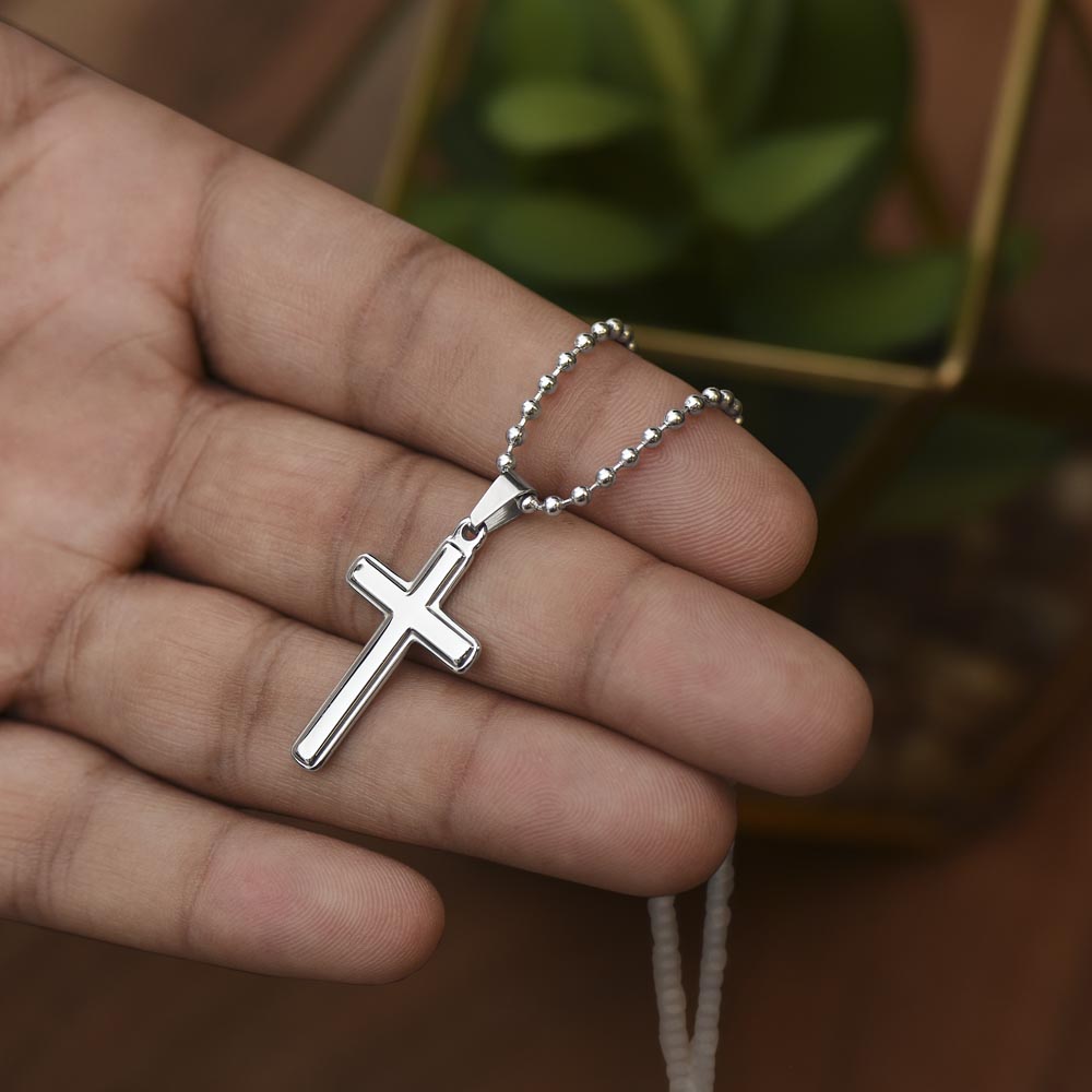 AC Artisan Cross Necklace - Ball Chain - Gold