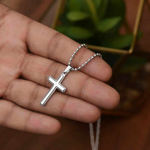 AC Artisan Cross Necklace - Ball Chain - Gold