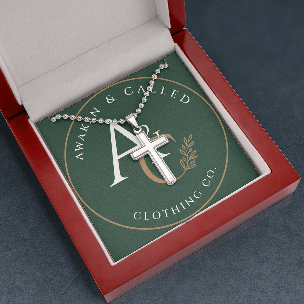 AC Artisan Cross Necklace - Ball Chain - Gold
