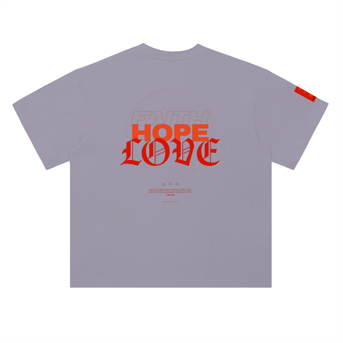 FAITH + HOPE + LOVE Heavyweight Drop Shoulder Cotton T-Shirt