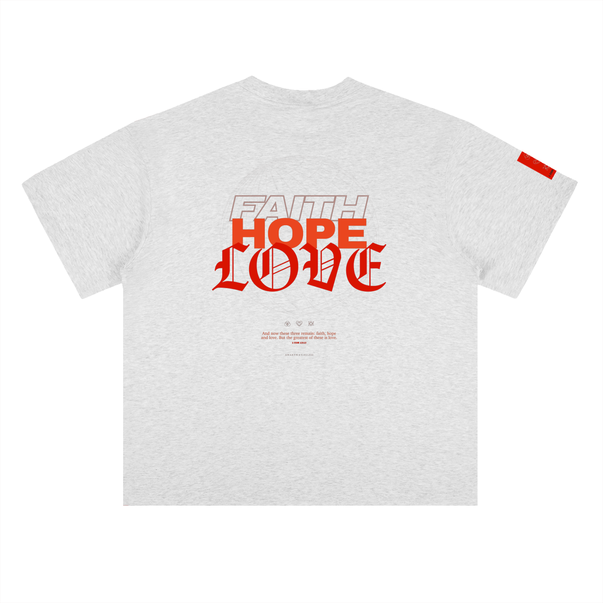 FAITH + HOPE + LOVE Heavyweight Drop Shoulder Cotton T-Shirt
