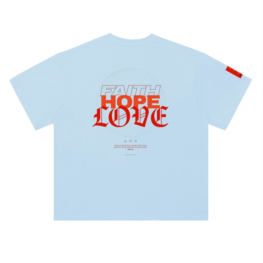 FAITH + HOPE + LOVE Heavyweight Drop Shoulder Cotton T-Shirt